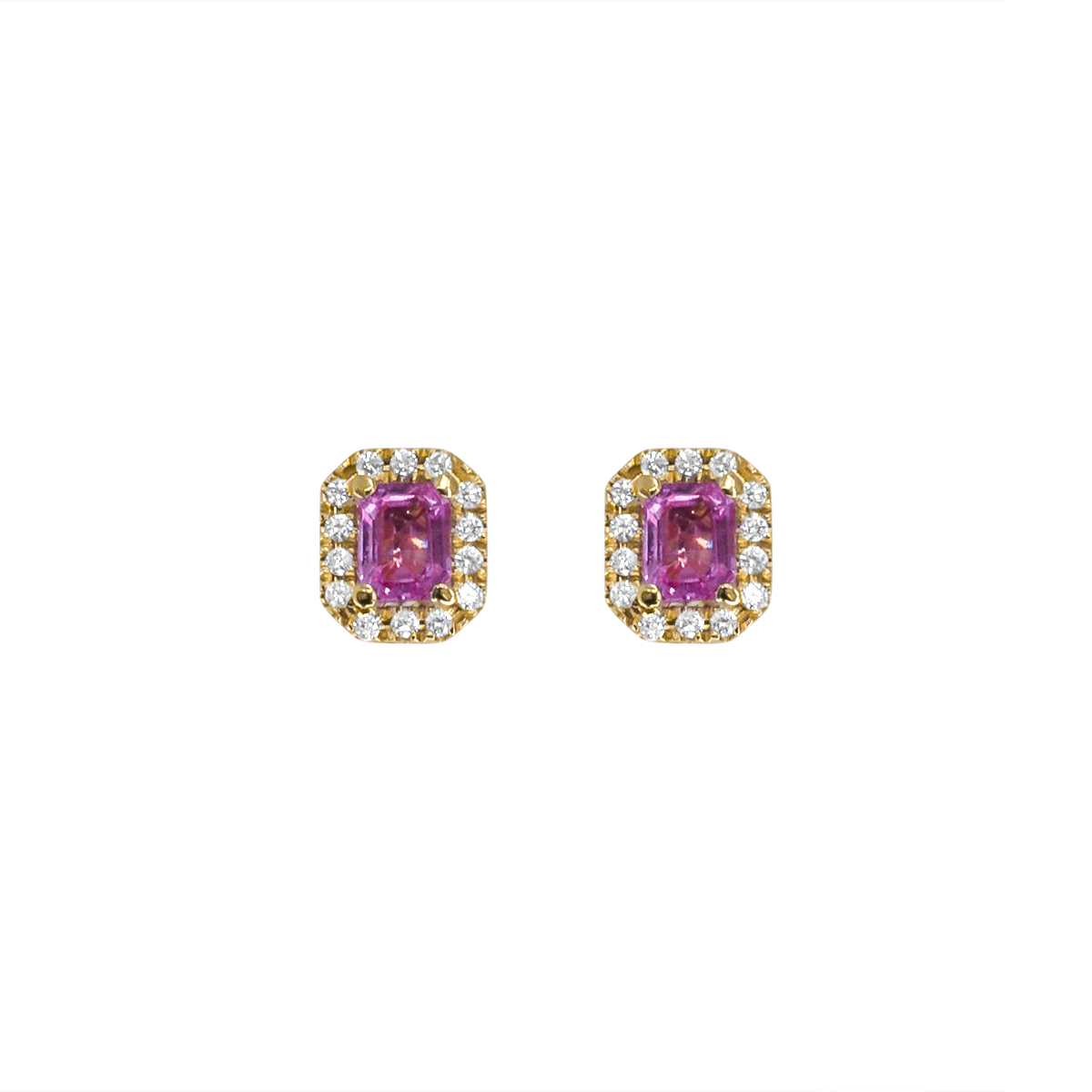 18 K ΧΡΥΣΑ ΣΚΟΥΛΑΡΙΚΙΑ ΡΟΖΕΤΑ ΜΕ ΖΑΦΕΙΡΙ (0.45 CT) & ΔΙΑΜΑΝΤΙΑ (BR 0.12 CT)