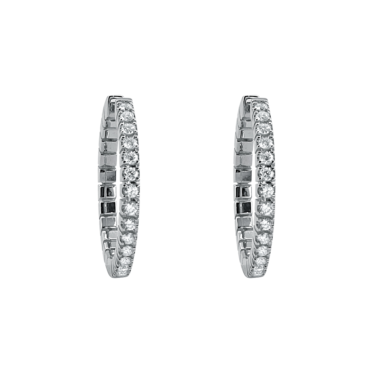 Κρίκοι Λευκού Χρυσού 18K με Διαμάντια 0.49ct