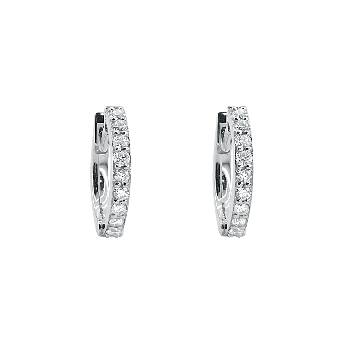 Κρίκοι Λευκού Χρυσού 18K με Διαμάντια 0.50ct