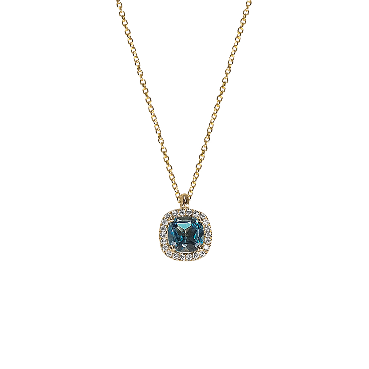 Κολιέ με London Blue και Φυσικά Διαμάντια