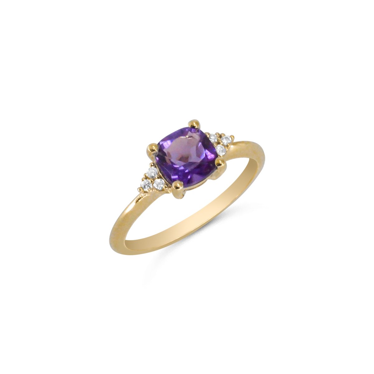 18 Κ ΧΡΥΣΟ ΔΑΧΤΥΛΙΔΙ ΡΟΖΕΤΑ ΜΕ ΑΜΕΘΥΣΤΟ (0.90 CT) & ΔΙΑΜΑΝΤΙΑ (BR 0.05 CT)