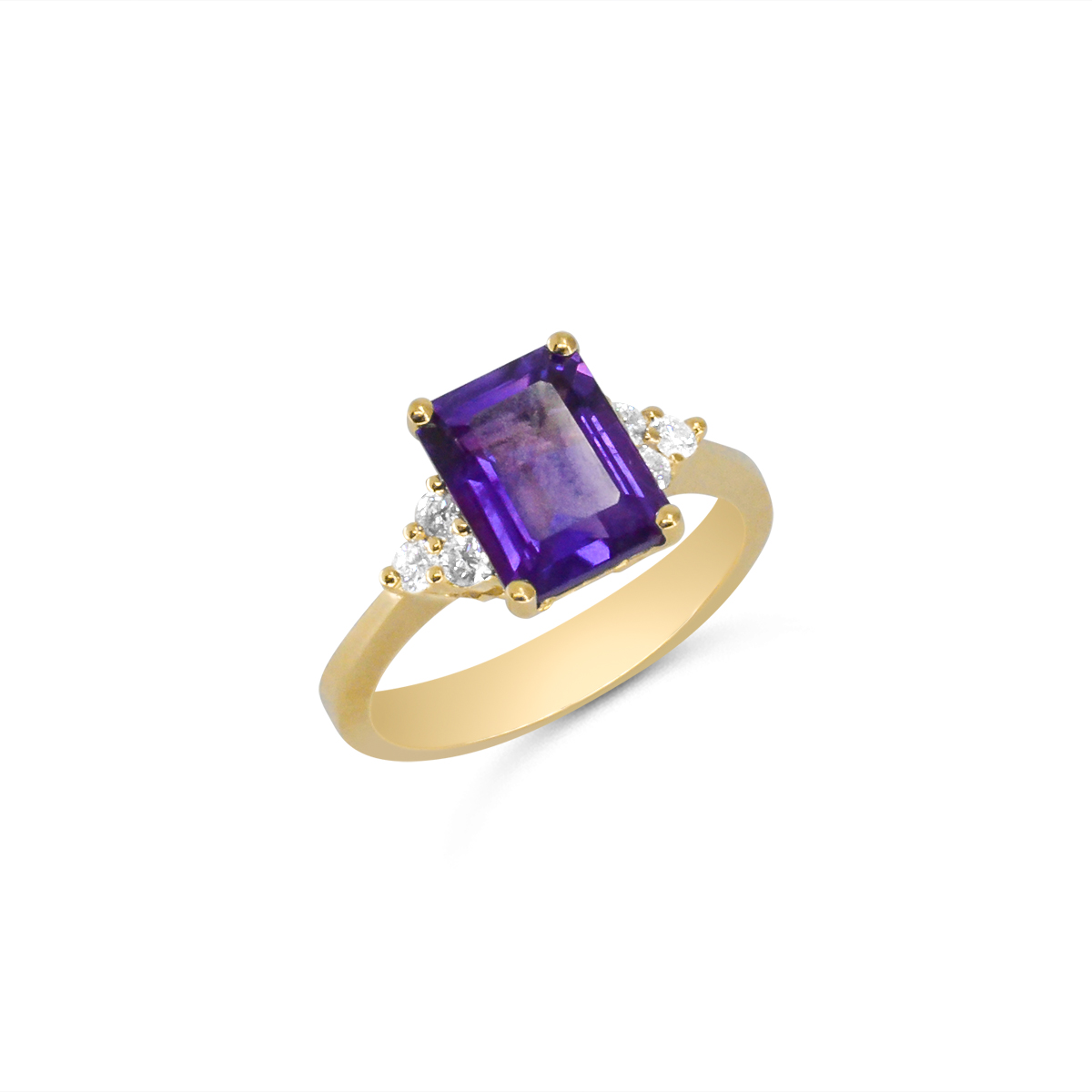 18 Κ ΧΡΥΣΟ ΔΑΧΤΥΛΙΔΙ ΡΟΖΕΤΑ ΜΕ ΑΜΕΘΥΣΤΟ (2.16 CT) & ΔΙΑΜΑΝΤΙΑ (BR 0.19 CT)