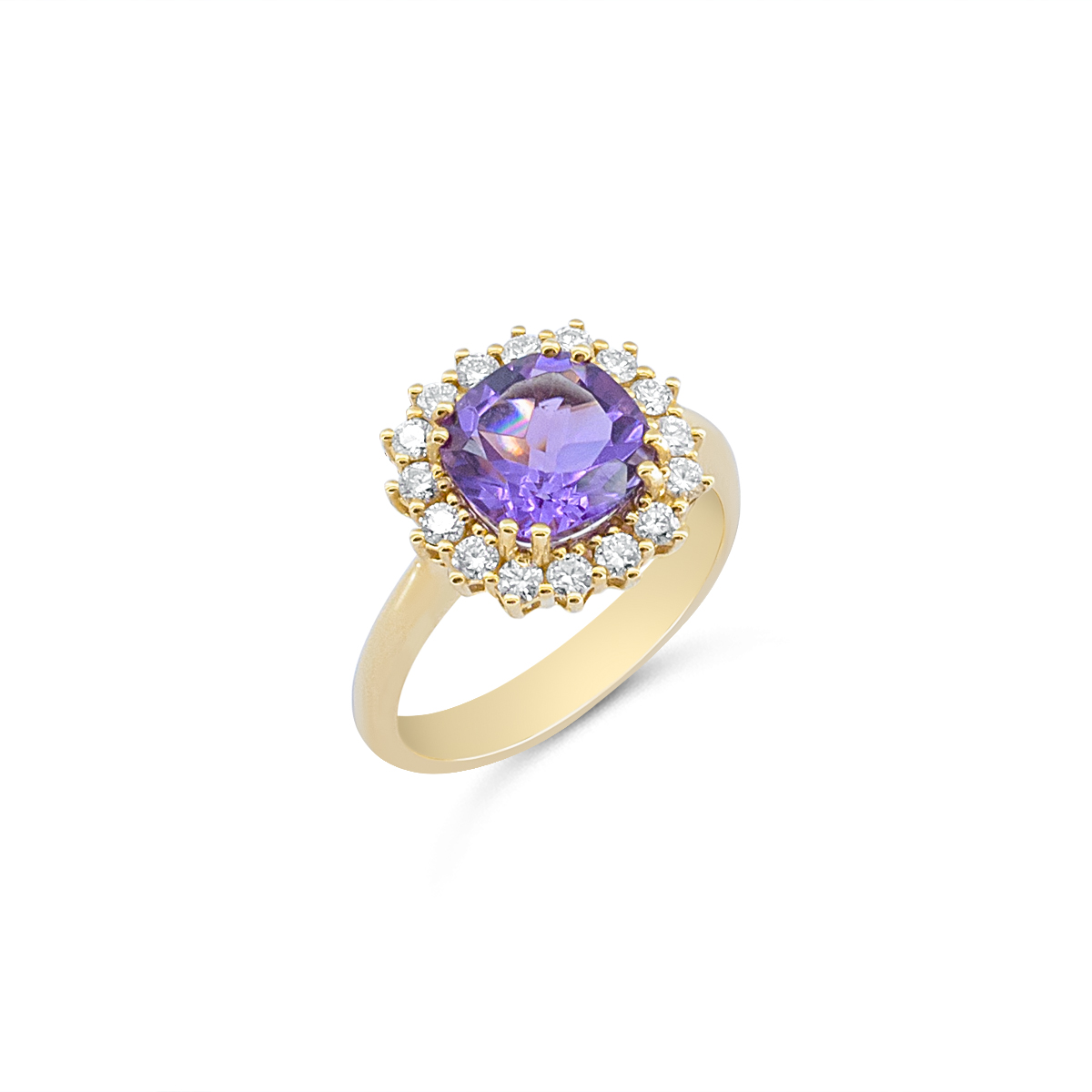 Δαχτυλίδι 18K με Αμέθυστο 2,00ct και Φυσικά Διαμάντια