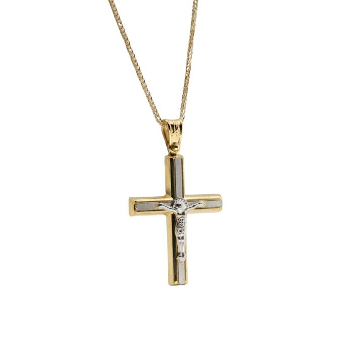 Eternal Devotion Two-Tone Crucifix Necklace