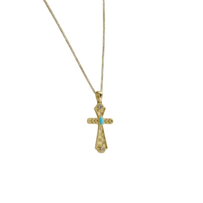 Βυζαντινός Σταυρός με Τυρκουάζ και Ζιργκόν