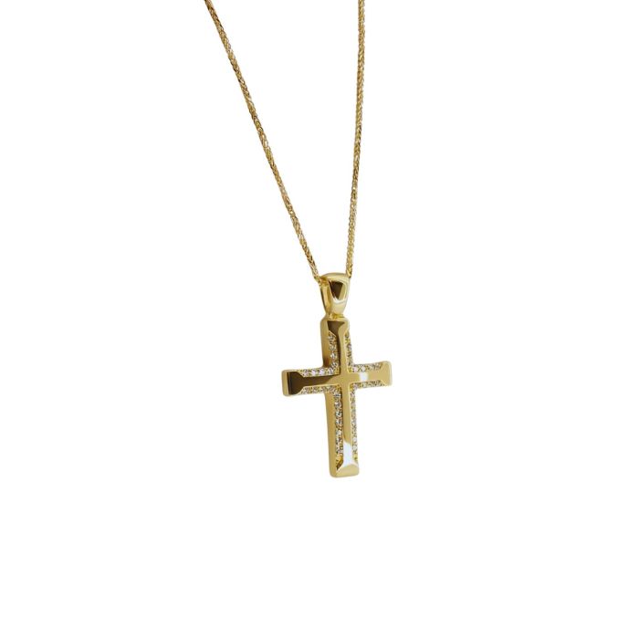 Διαχρονικός Σταυρός με Λαμπερές Πέτρες