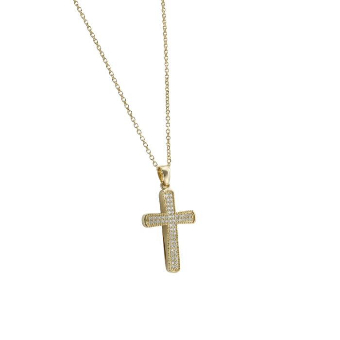 Πολύτιμος Σταυρός με Pavé Λάμψη