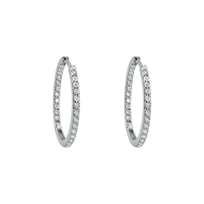 Σκουλαρίκια Κρίκοι 18 Καρατίων με Διαμάντια 1.26ct