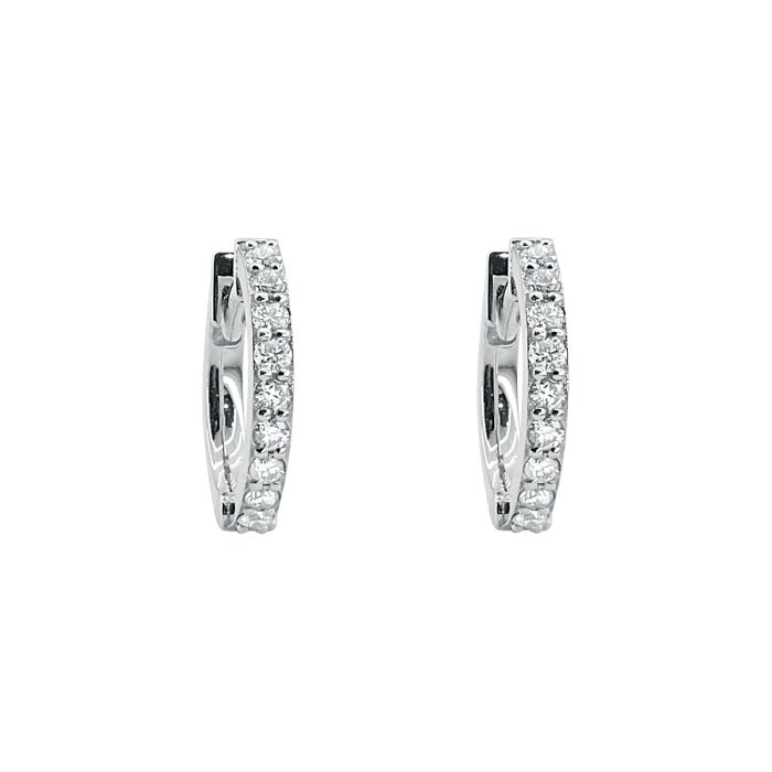 Κρίκοι Λευκού Χρυσού 18K με Διαμάντια 0.50ct