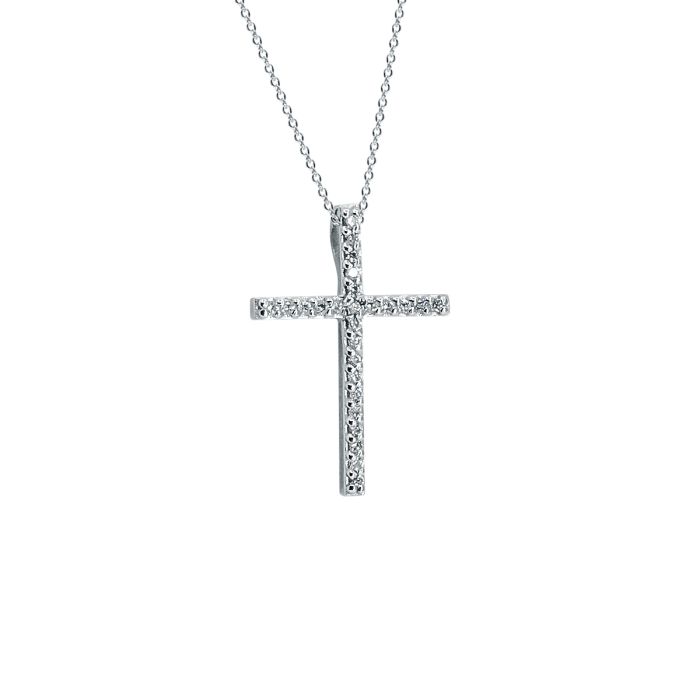 ΣΤΑΥΡΟΣ ΣΕ ΛΕΥΚΟΧΡΥΣΟ 18Κ ΜΕ ΜΠΡΙΓΙΑΝ(I001866)