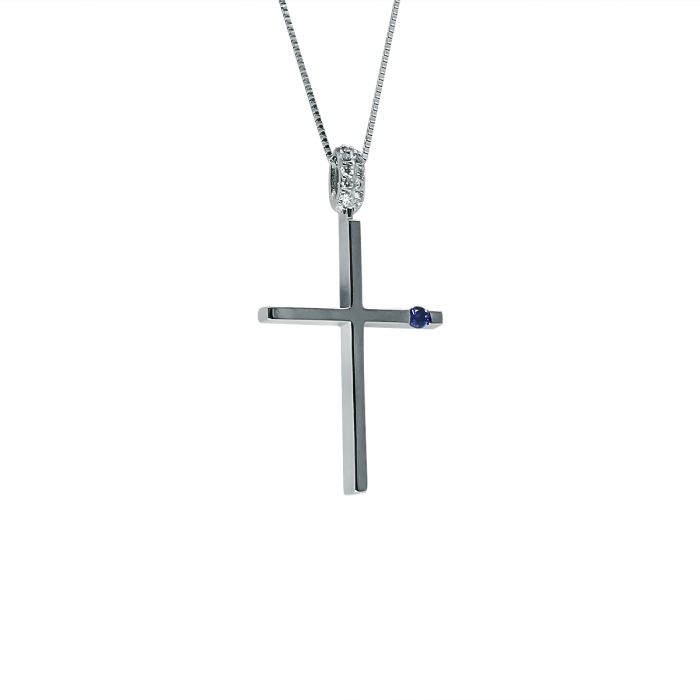 ΣΤΑΥΡΟΣ ΣΕ ΛΕΥΚΟΧΡΥΣΟ 18Κ ΜΕ ΜΠΡΙΓΙΑΝ(I002294)