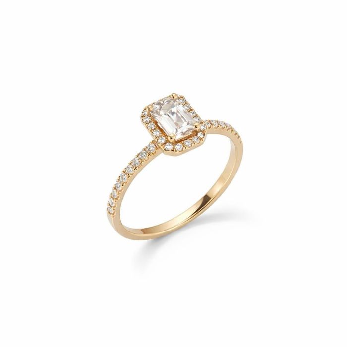 Δαχτυλίδι 18Κ με Φυσικό Morganite Emerald Cut και Φυσικά Διαμάντια