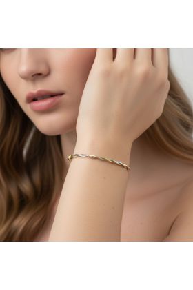 Αιώνια Πλέξη Δίχρωμου Χρυσού