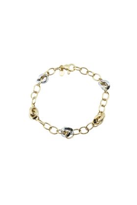 Imperial Δίχρωμο Χρυσό Βραχιόλι