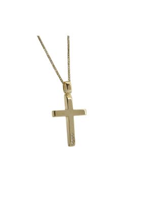 Σταυρός Celestia με Ζιργκόν & Αλυσίδα Wheat