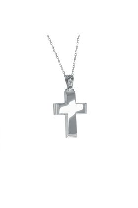 Κλασικός Ανδρικός Σταυρός Λευκόχρυσος Κ14
