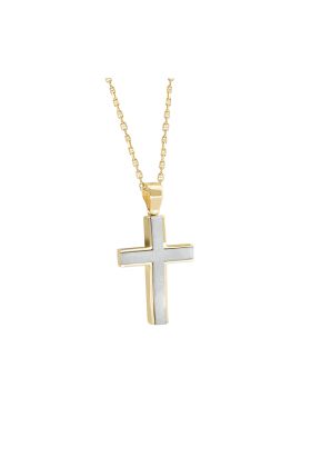 Σταυρός Κ18 ' Δίχρωμος με εντυπωσιακή κατασκευή