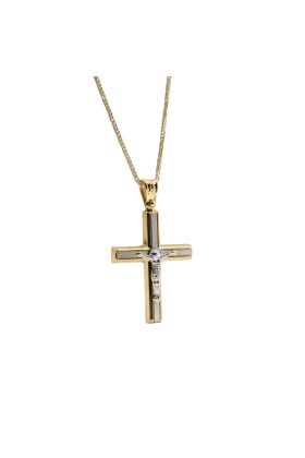 Eternal Devotion Two-Tone Crucifix Necklace
