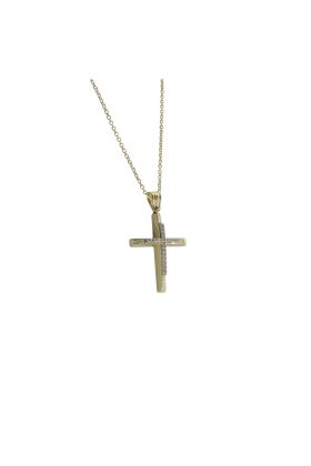 Δίχρωμος Σταυρός Eternal Radiance με Αλυσίδα