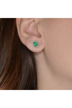 ΧΡΥΣΑ ΣΚΟΥΛΑΡΙΚΙΑ ΜΕ ΜΠΡΙΓΙΑΝ ΚΑΙ ΣΜΑΡΑΓΔΙ (NATURAL DIAMOND) (ΣΚ01586)