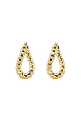 Σκουλαρίκια Κ14 Χρυσός Γλυπτή Σταγόνα