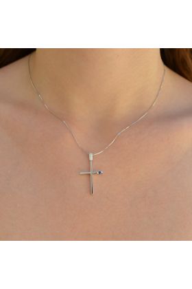 ΣΤΑΥΡΟΣ ΣΕ ΛΕΥΚΟΧΡΥΣΟ 18Κ ΜΕ ΜΠΡΙΓΙΑΝ(I002294)