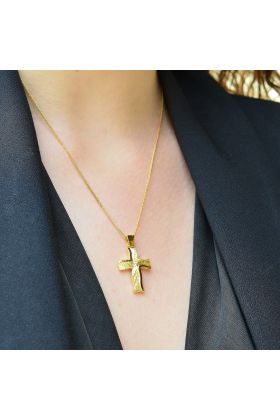 ΣΤΑΥΡΟΣ ΣΕ ΚΙΤΡΙΝΟ ΧΡΥΣΟ 14 ΚΑΡΑΤΙΩΝ (I002637)