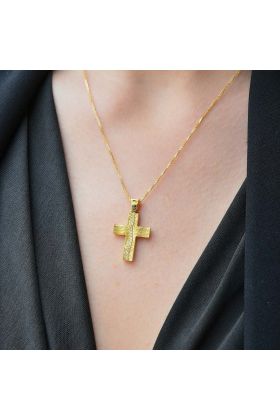 ΣΤΑΥΡΟΣ ΣΕ ΚΙΤΡΙΝΟ ΧΡΥΣΟ 14 ΚΑΡΑΤΙΩΝ (I002643)