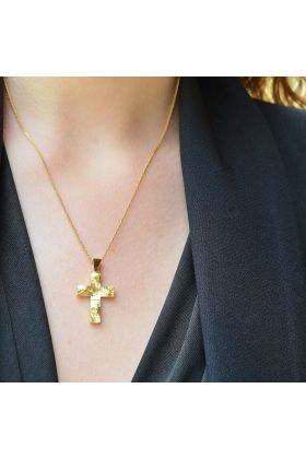 ΣΤΑΥΡΟΣ ΣΕ ΚΙΤΡΙΝΟ ΧΡΥΣΟ 14 ΚΑΡΑΤΙΩΝ(I002660)