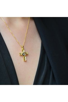 ΣΤΑΥΡΟΣ ΣΕ ΚΙΤΡΙΝΟ ΧΡΥΣΟ 14 ΚΑΡΑΤΙΩΝ (I002661)