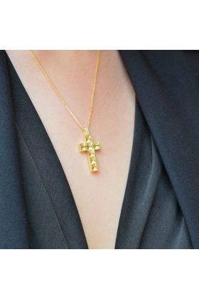 ΣΤΑΥΡΟΣ ΣΕ ΚΙΤΡΙΝΟ ΧΡΥΣΟ 14 ΚΑΡΑΤΙΩΝ (I002665)