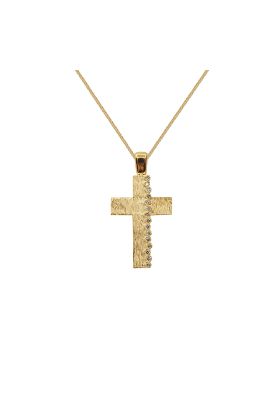 ΣΤΑΥΡΟΣ ΣΕ ΚΙΤΡΙΝΟ ΧΡΥΣΟ 18 ΚΑΡΑΤΙΩΝ ΜΕ ΜΠΡΙΓΙΑΝ(I002707)