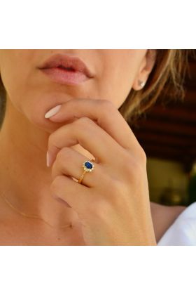 ΧΡΥΣΟ ΔΑΧΤΥΛΙΔΙ 18 ΚΑΡΑΤΙΩΝ ΜΕ ΜΠΡΙΓΙΑΝ ΚΑΙ ΖΑΦΕΙΡΙ(I003139)