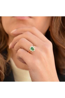 ΧΡΥΣΟ ΔΑΧΤΥΛΙΔΙ 18 ΚΡΑΤΙΩΝ ΜΕ ΜΠΡΙΓΙΑΝ ΚΑΙ ΣΜΑΡΑΓΔΙ(I003212)