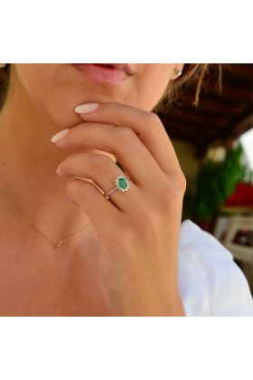 ΔΑΧΤΥΛΙΔΙ ΣΕ ΛΕΥΚΟΧΡΥΣΟ 18 ΚΑΡΑΤΙΩΝ ΜΕ ΜΠΡΙΓΙΑΝ ΚΑΙ ΣΜΑΡΑΓΔΙ(I003215)