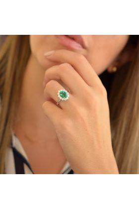 ΔΑΧΤΥΛΙΔΙ ΜΕ ΣΜΑΡΑΓΔΙ ΚΑΙ ΜΠΡΙΓΙΑΝ (NATURAL DIAMOND) (I003399)