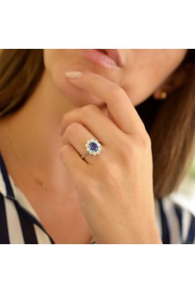 ΔΑΧΤΥΛΙΔΙ ΣΕ ΛΕΥΚΟΧΡΥΣΟ 18 ΚΑΡΑΤΙΩΝ ΜΕ ΜΠΡΙΓΙΑΝ ΚΑΙ ΖΑΦΕΙΡΙ (NATURAL DIAMOND) (I003400)