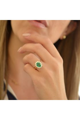 ΔΑΧΤΥΛΙΔΙ ΜΕ ΣΜΑΡΑΓΔΙ ΚΑΙ ΜΠΡΙΓΙΑΝ (NATURAL DIAMOND) (I003401)