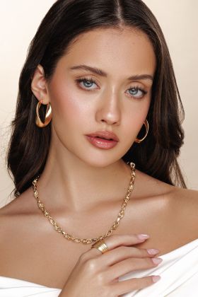 Σκουλαρίκια Κ14 Χρυσός Κλασική Λάμψη