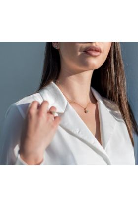 Χρυσό Κολιέ 18 καρατίων με σμαράγδι και μπριγιάν