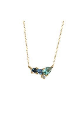 Κολιέ Χρυσό Κ14 με Πολύτιμους Λίθους