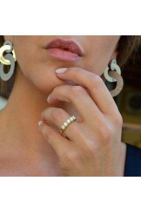 ΔΑΧΤΥΛΙΔΙ ΣΕΙΡΕ 18 ΚΑΡΑΤΙΩΝ ΜΕ ΜΠΡΙΓΙΑΝ (RI01449)