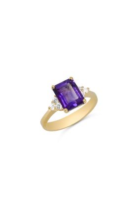 18 Κ ΧΡΥΣΟ ΔΑΧΤΥΛΙΔΙ ΡΟΖΕΤΑ ΜΕ ΑΜΕΘΥΣΤΟ (2.16 CT) & ΔΙΑΜΑΝΤΙΑ (BR 0.19 CT)