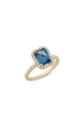 Δαχτυλίδι 18Κ με London Blue Topaz 2.03ct και Διαμάντια