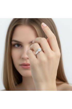 Δαχτυλίδι Σολιτέρ Δίχρωμου Χρυσού