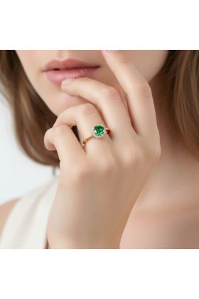 Verdant Glow Χρυσό Δαχτυλίδι 14Κ