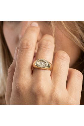 Δαχτυλίδι Aurelius με Οβάλ Άλω Pavé