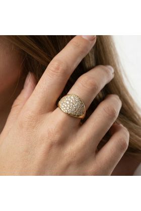 Δαχτυλίδι Σφραγίδα Aureon Celestia με Pavé