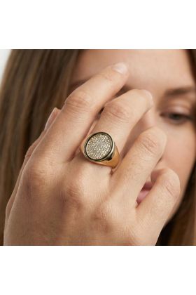 Δαχτυλίδι Σφραγίδα Aurelius Eclipse με Οβάλ Pavé