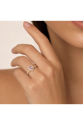Δαχτυλίδι Ροζ Ζαφειριού Rosé Halo